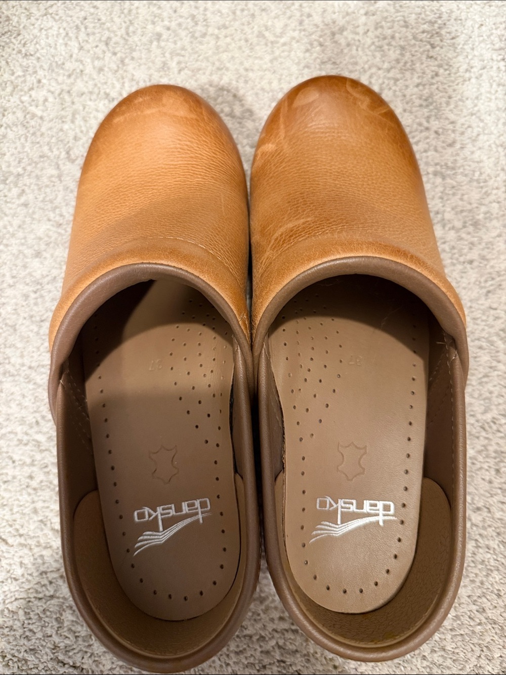 Dansko Brown Leather Slip-On Clogs